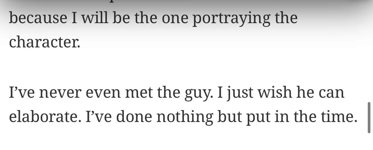 Criticism: A scriptwriter claims boy is difficult to work with.

Response: There’s no relationship between actor & writer for a TV show. He has never even met the guy.