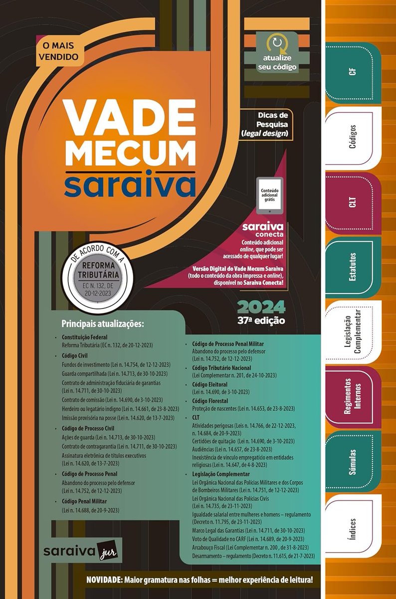 OFERTA AMAZON 💛 BOOK FRIDAY

📖 Vade Mecum Saraiva - Tradicional - 37ª edição 2024 - Capa dura
✨ R$104,90
🔗 amzn.to/3wwU4Ij

🔥 3 meses de Kindle Unlimited por R$1,99: amzn.to/4dtNa6W