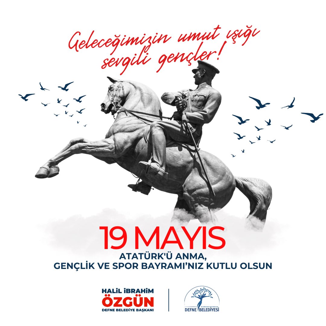 Geleceğimizin umut ışığı sevgili gençler! 19 Mayıs Atatürk’ü Anma,Gençlik Ve Spor Bayramı’nız Kutlu Olsun.