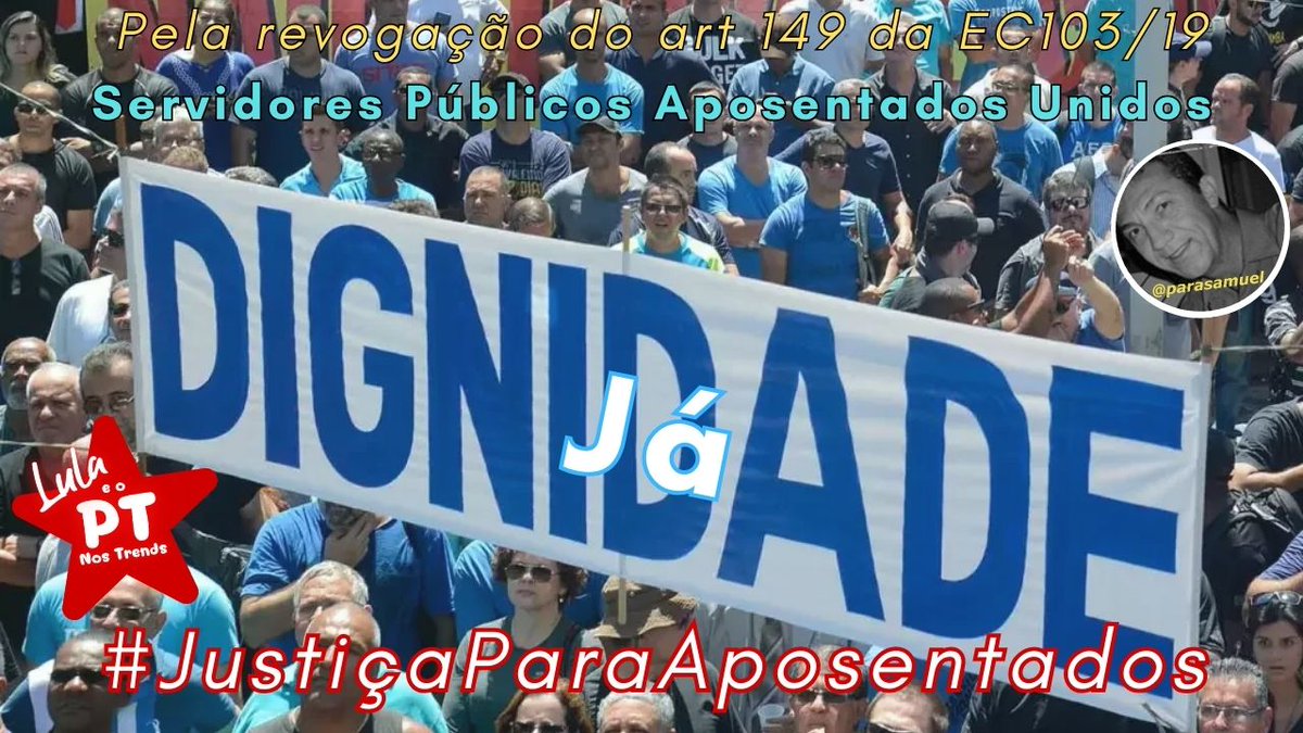 #'Os aposentados merecem igualdade! Srs. Ministros, julguem o art. 149 da EC103/19 como inconstitucional para uma velhice justa.
@STF_oficial
@gilmarmendes
@LRobertoBarroso
@alexandre
#LulaResolve
Dignidade Já
#JustiçaParaAposentados'