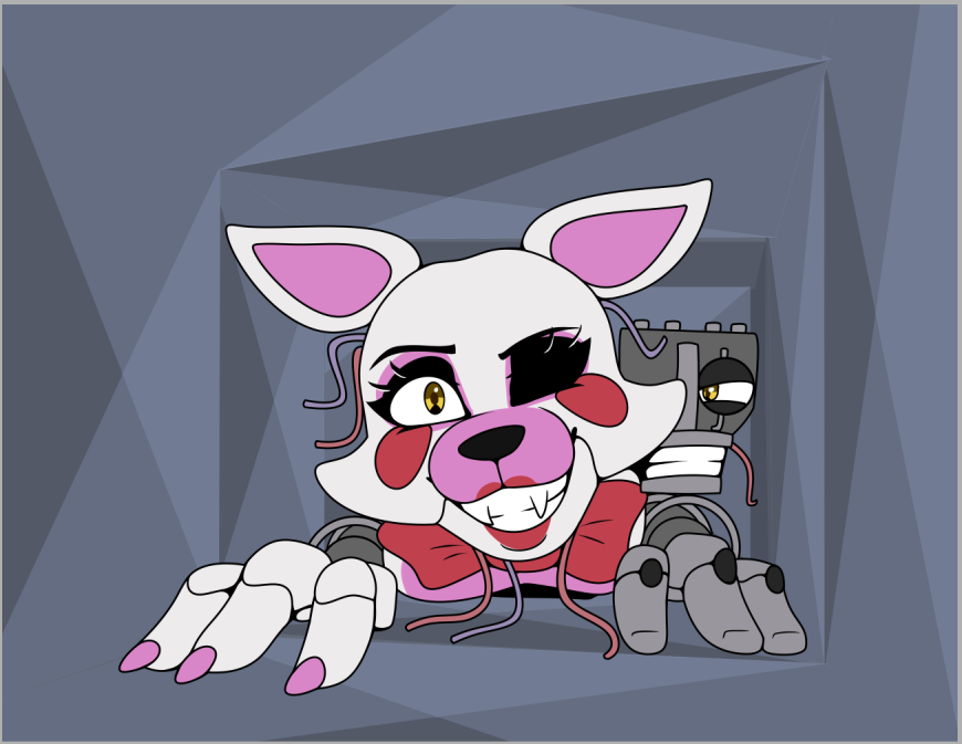 Thank you so much for the support in the draw. And if you're wondering what the drawing looks like before rendering, this is what it looks like (it's like the previous one of 'Before render / After Render') #FNaF