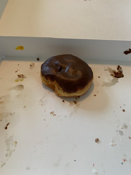 The last Kristy Kreme I can have for months  (The Krispy Kreme in my town blew the fuck up in a gas pipe<a href="/tag/myxanniversary"class="tags"><span>#myxanniversary</span></a>