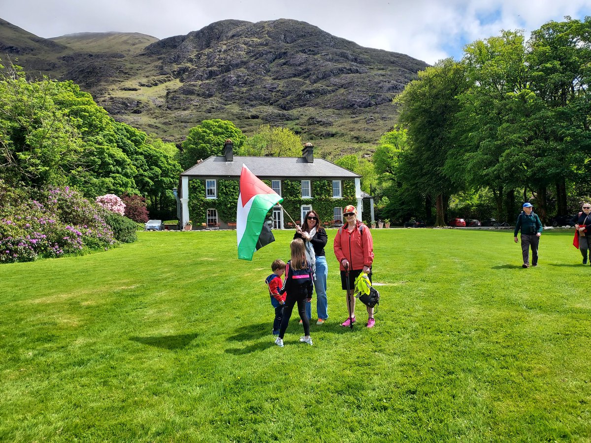 ciarantierney's tweet photo. Today's @AfriPeace walk was dedicated to the people of #Palestine.
The walk is held each year to honour the Co. Mayo people who died of starvation in 1849, after making an 18km trek through the #Doolough Valley only to be turned away by the landlord class.
#GazaGenocideโ https://t.co/y1WjvpuM6F