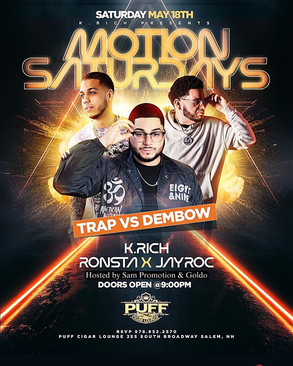 Tonight Motion Saturdays Puff Lounge Salem, Nh📍🎉🔥