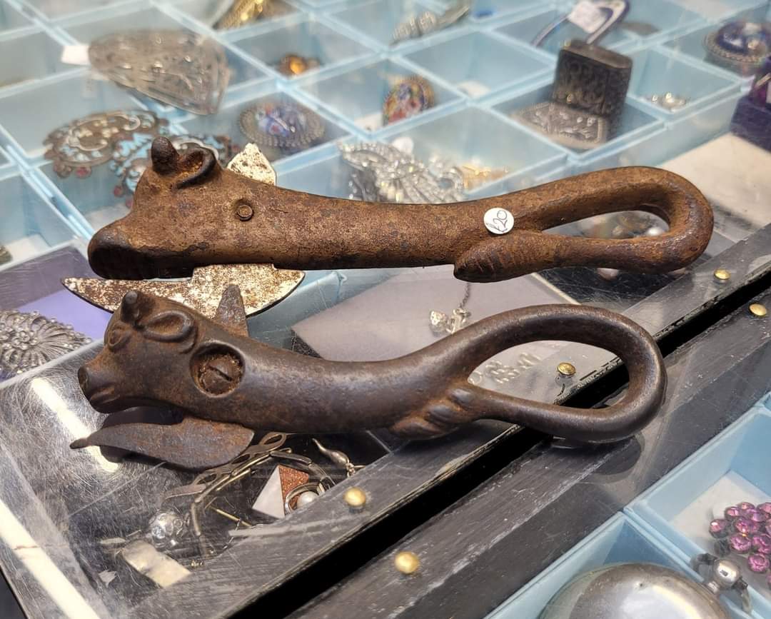 Antique Bully Beef cast iron tin openers at Collectable Curios in St George's Market, Belfast, ornate and certainly something a little different! info@collectablecurios.co.uk #BullyBeef #TinOpeners #CanOpeners #Collector #Antiquing #ShopVintage #StGeorgesMarketBelfast