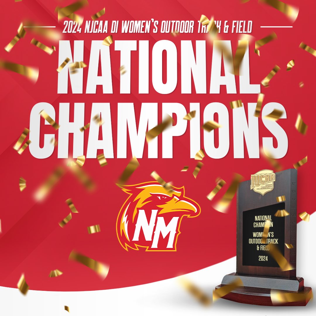 Congratulations to @NMJCTbirds for winning the women’s team title at the 2024 @NJCAA DI Outdoor Track & Field Championships! This is NMJC’s second outdoor title in a row.