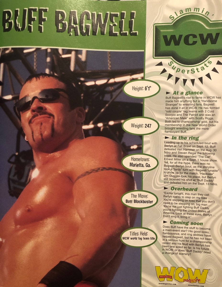 Buff Bagwell from WOW magazine issue 8 #buffbagwell #wcw #wwe #wwf #wrestling #classicwrestling #attitudeera #90swrestling #wowmagazine #worldofwrestlingmagazine