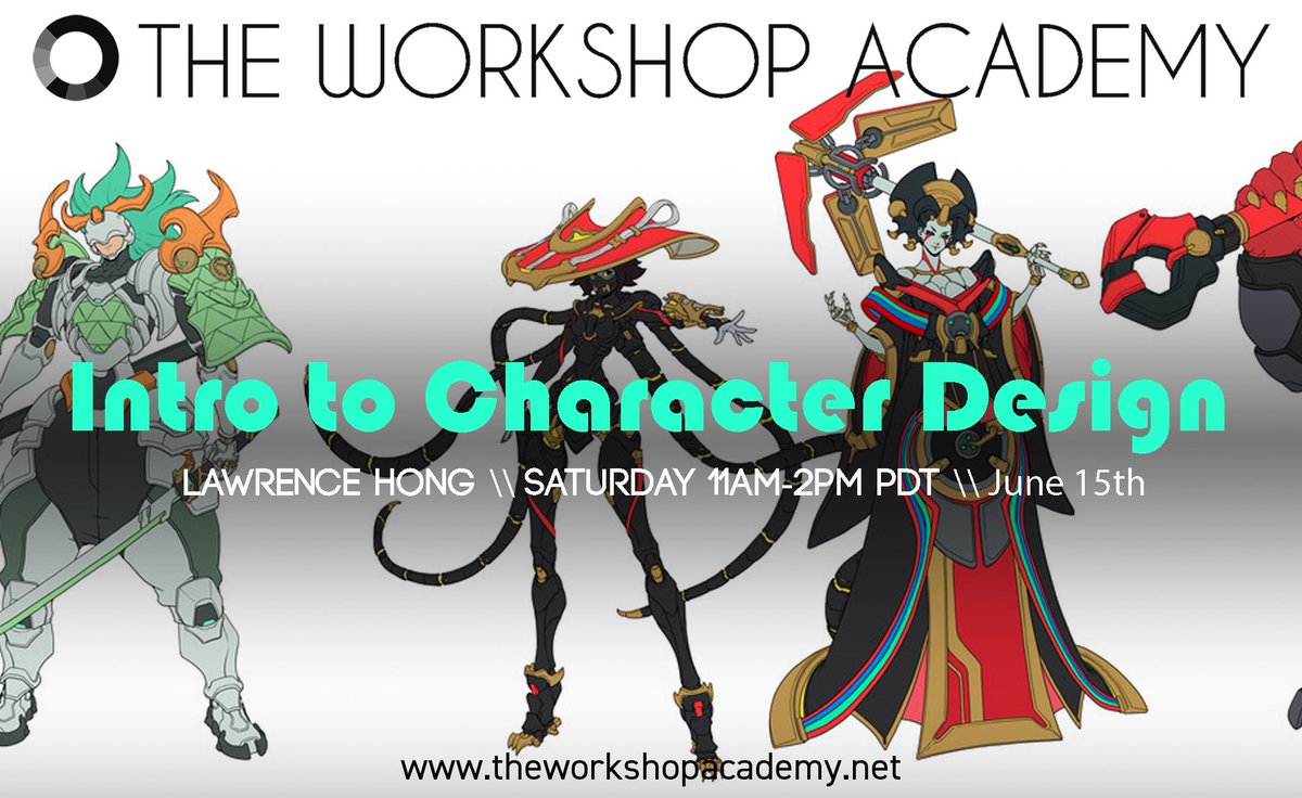 Intro to Character Design with Lawrence Hong @florencepong starts in 3 weeks! Sign up at theworkshopacademy.net