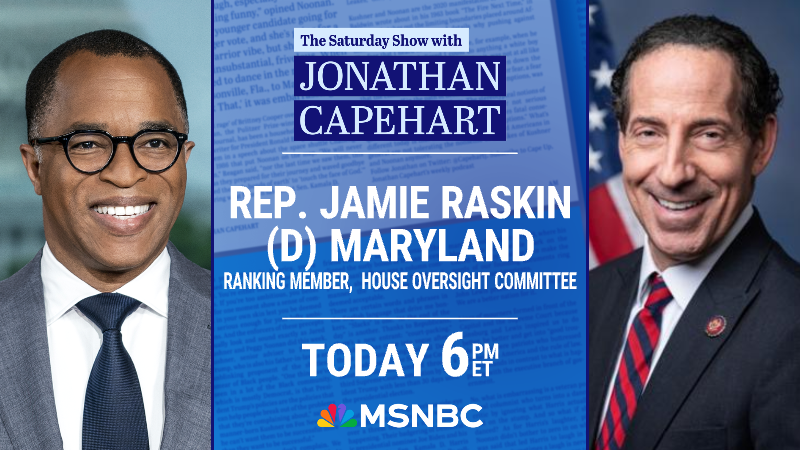 TODAY: A report of an upside-down flag at Justice Alito's home after Jan. 6 raises questions of SCOTUS' impartiality. @RepRaskin discusses the impact on public trust in the High Court and reacts to MTG and last week's Congressional chaos. 6pm ET #MSNBC