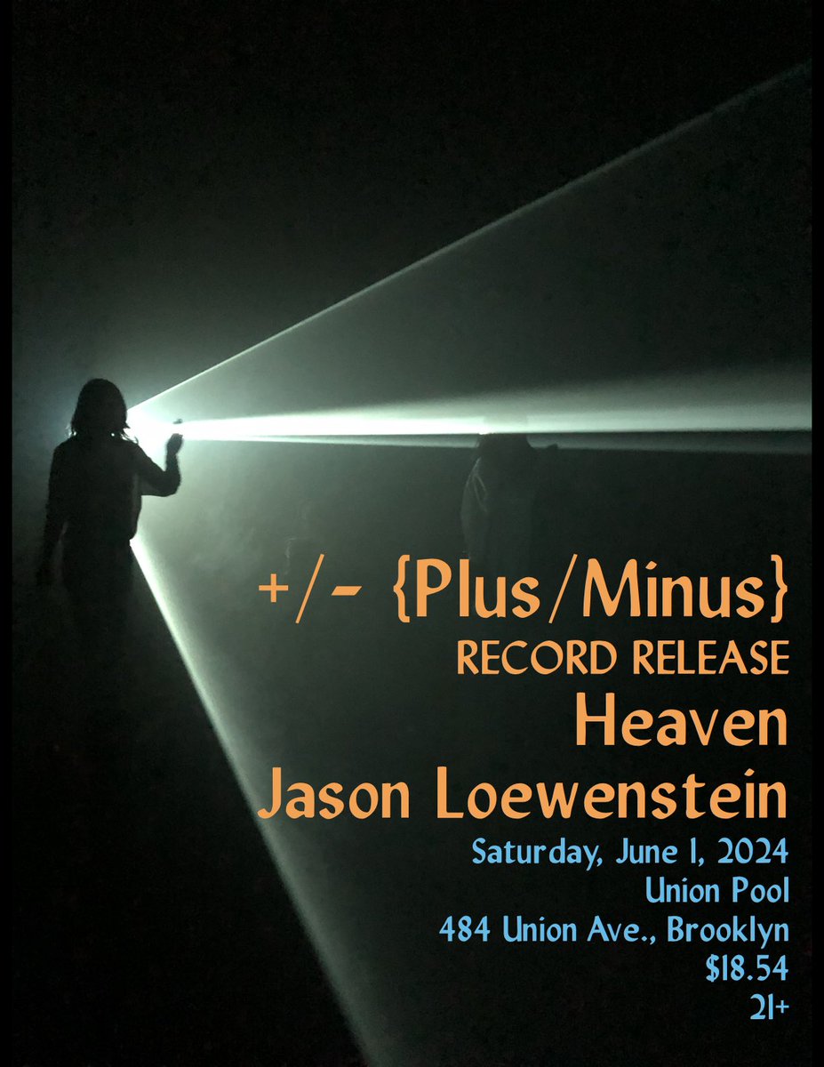 Hi! Come help us celebrate the release of Further Afield on June 1 @union_pool in Williamsburg. We’ll be joined by our old friends @heavenbandNYC and Jason Loewenstein. We’ll have all the merch: vinyl, tees…. Would love to see you!