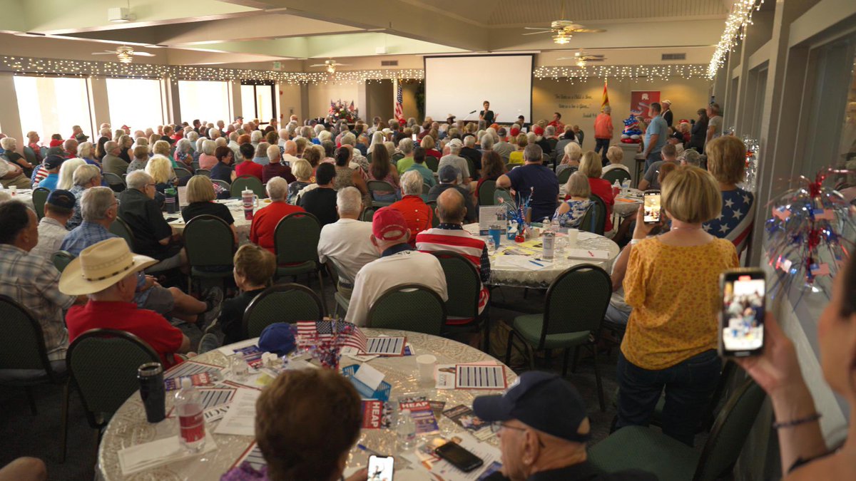 Thank you to the Republican club out in Sun City West for the warm welcome! Sun City West is one of Arizona's finest retirement communities— and right now retirees are being hit hard by the disastrous Biden-Gallego economy. In the U.S. Senate, I will protect Social Security &