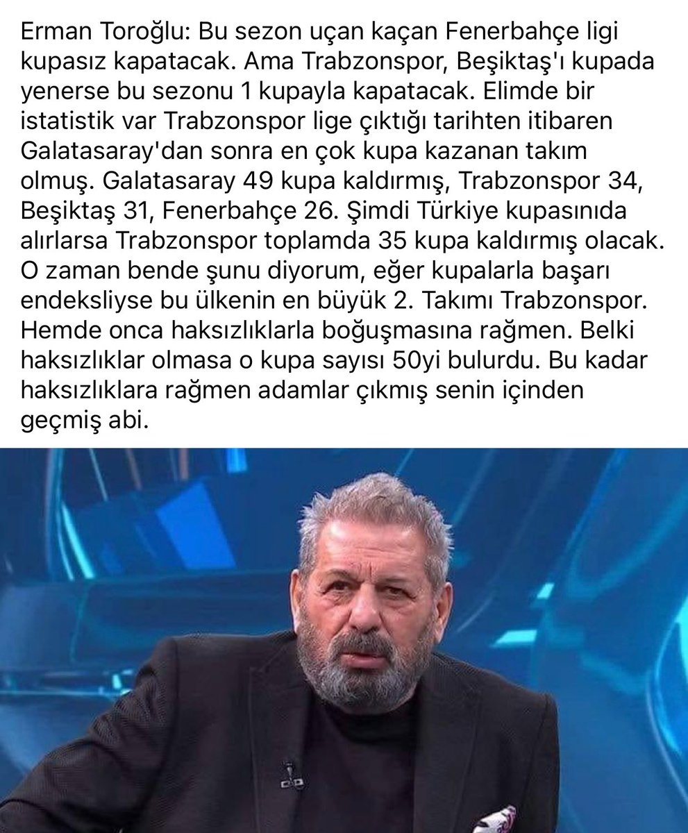 Gerçeklerle yüzleşmekten korkanlar olsa da gerçekler gerçek olarak kalmaya devam edecek. Türkiye’nin en dobra spor yorumcusu Erman Toroğlu.