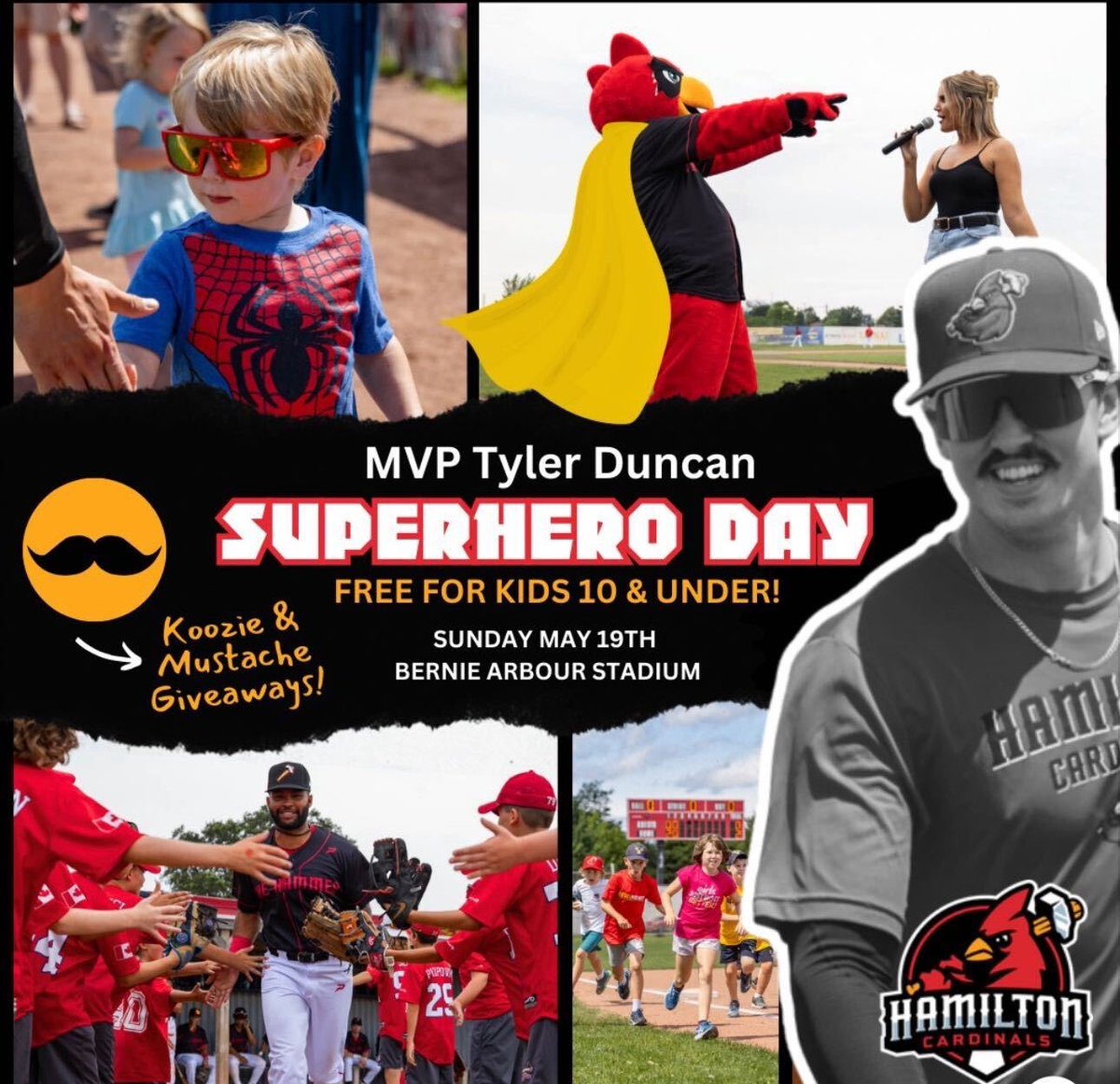 🦸‍♂️ Celebrate MVP Tyler Duncan Superhero Day with us tomorrow! First 300 fans through the gates snag a temporary mustache and a Lagershed-branded drink koozie! Arrive early for the giveaways and a pregame ceremony! 🎟️ Grab your tickets now at Ticketmaster.ca!