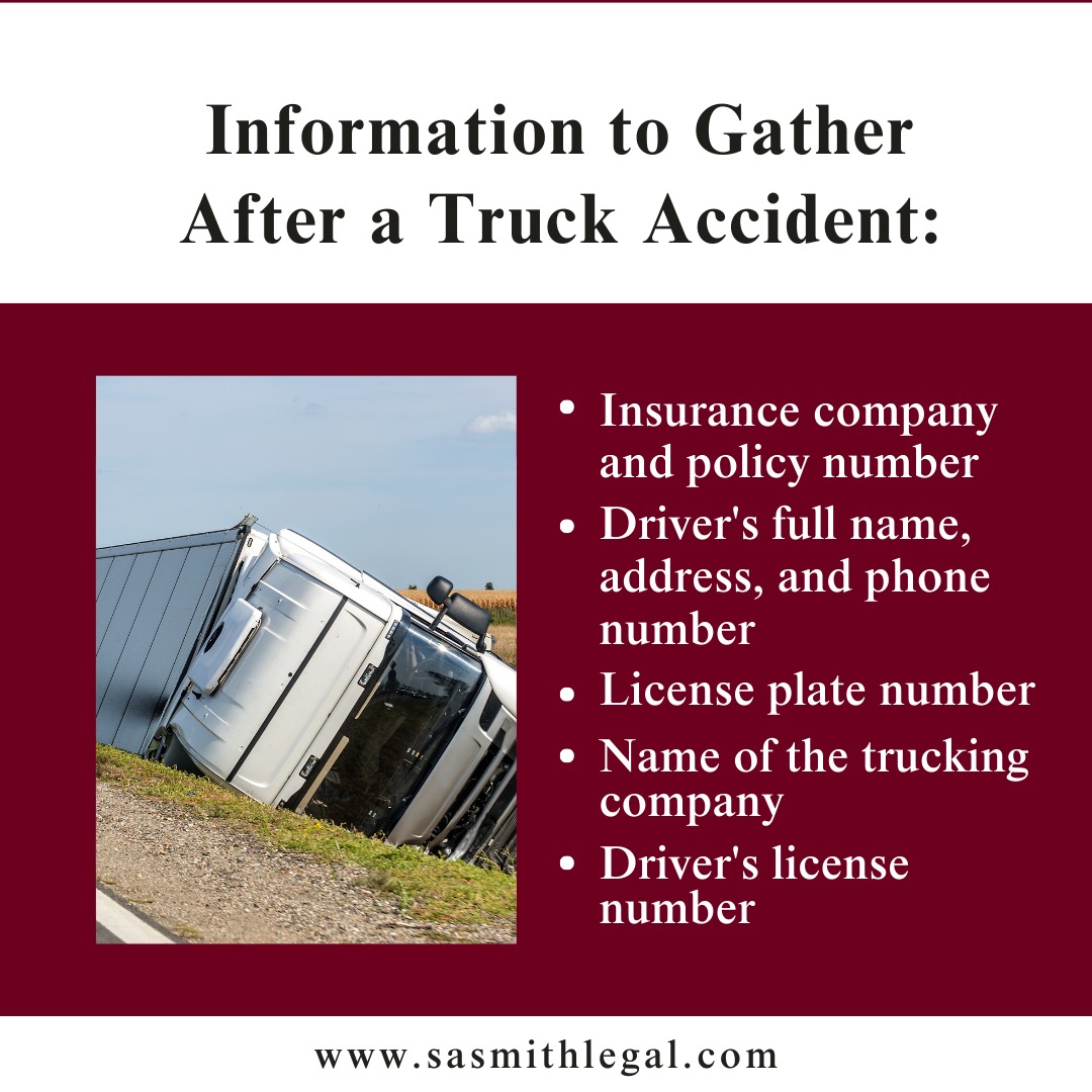 After seeking medical attention, get info from the truck driver to help your attorney file a claim. Our experienced truck accident attorneys are here to help you.

#TruckAccidentLaw #LegalHelp #PersonalInjuryLawyer #KnowYourRights #LawyerUp