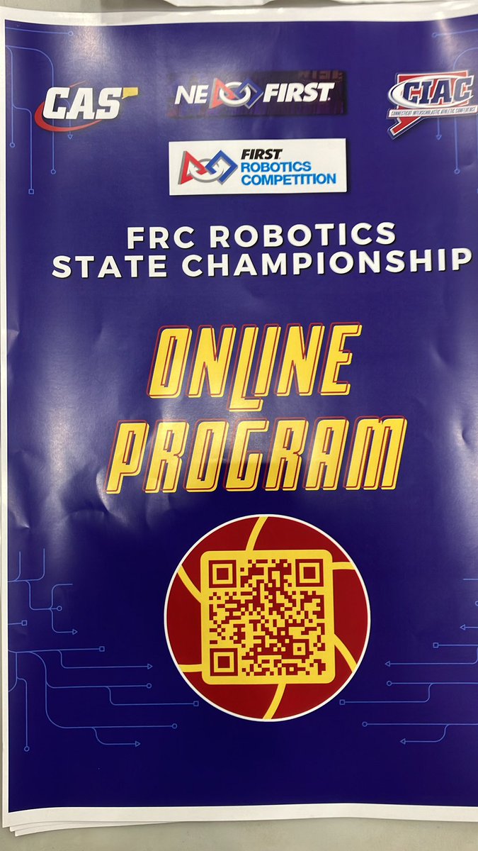 Our @FRCTeams world champions have been crowned!  Now in the throes of offseason,  CT is ready to name their 2024 @ciacsports  Robotics Champions.  Scan the QR code for more.  #omgrobots #CRESCENDO