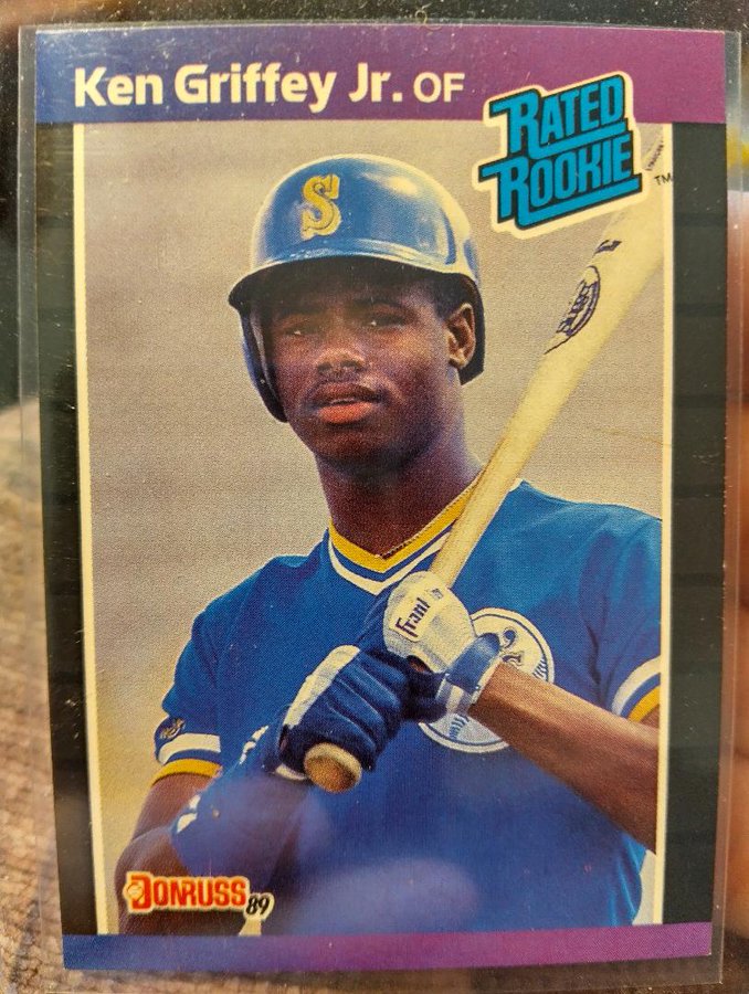 We have here a Baseball 1989 Ken Griffey, Jr. #Mariners Donruss Rookie Card #33. Asking $5.00. Feel free to make any offers. Retweet or stack if you want. @Hobby_Connector @Acollectorsdrea @sports_sell @CardboardEchoes