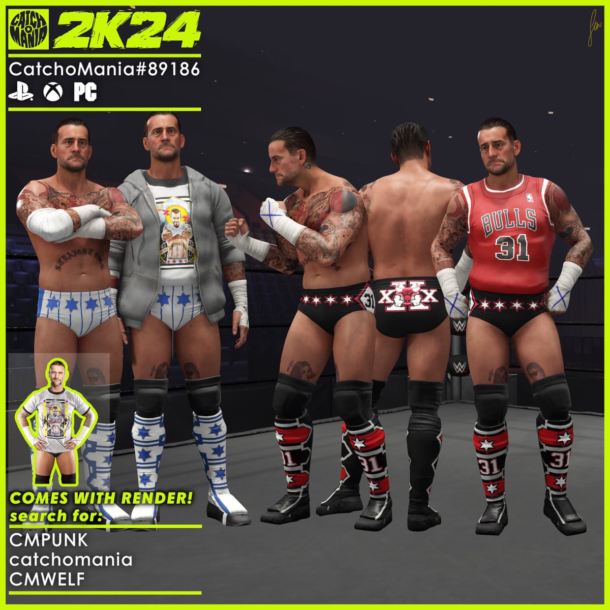 PART 6 Sport 2 #WWE2K24 (Import the attires to your preferred Punk creation)