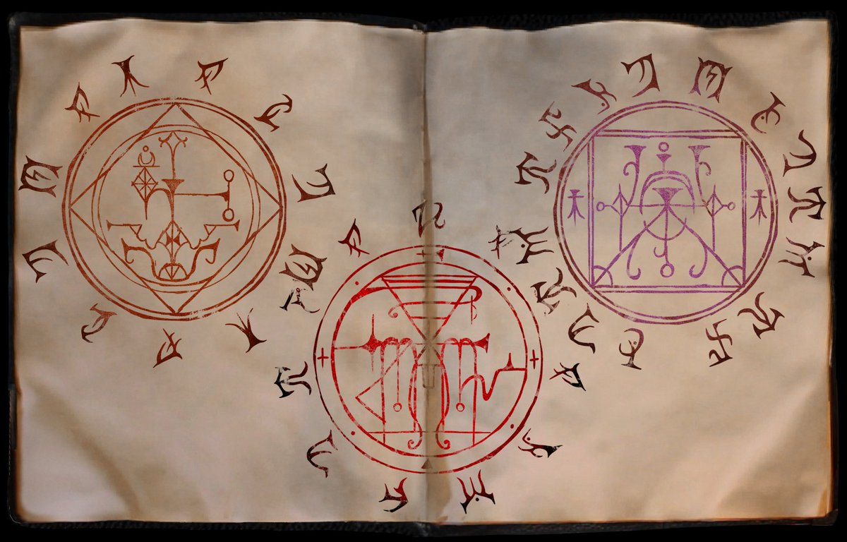 One year of arcane servitude and doomed mana... Here's some grimoire sigils I drew for Hand of Doom! Spells, Log, and Lore 👌🤘 🔮