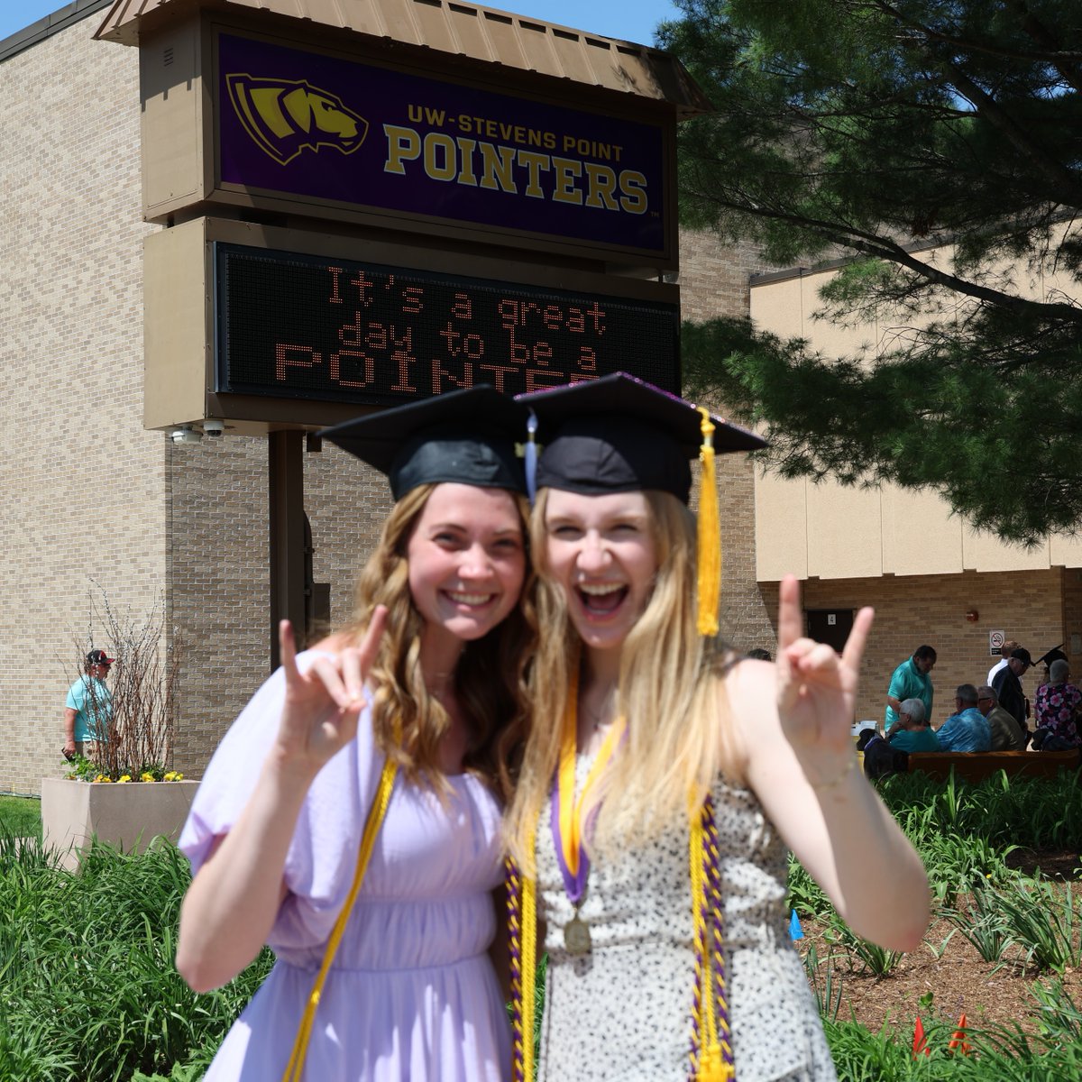 UWStevensPoint's tweet photo. Congrats #UWSP class of 2024 graduates! 💜💛🎓🎉 Thank you to all who celebrated at today’s ceremony. See more photos of #UWSPgrad on Facebook → https://t.co/7XRGGrA6Bs 📸 https://t.co/XBpuCCggzf