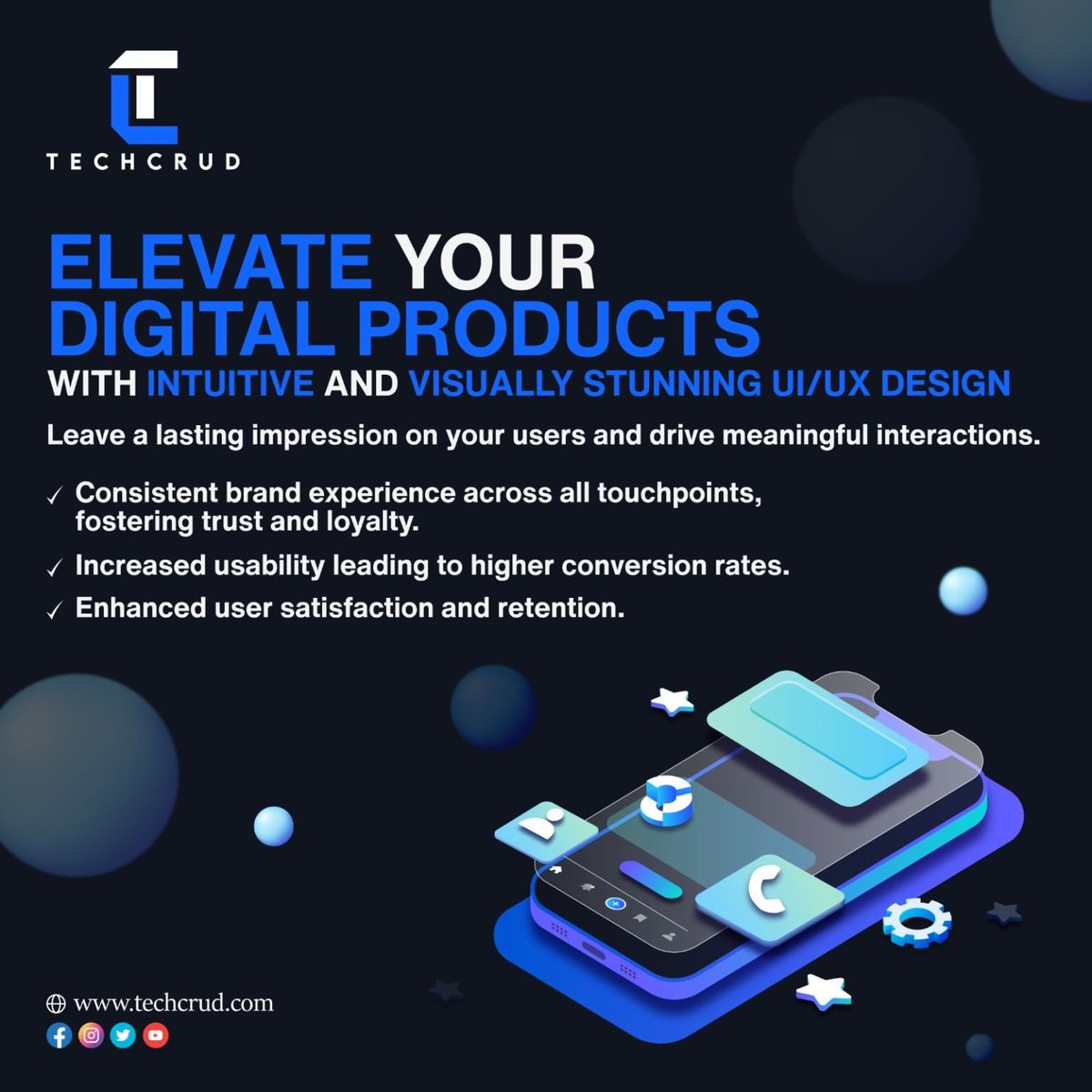 tech_crud's tweet image. By prioritizing your users’ needs and focusing on simplicity, consistency, and visual appeal, you can create digital experiences that stand out in a crowded market.
#User #DesignThinking #DesignInspiration #AppDesign