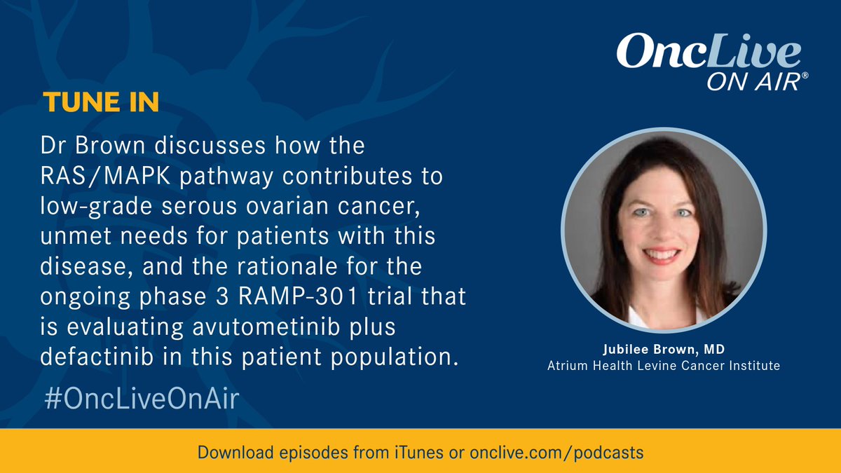 In this episode of #OncLiveOnAir, @jubileebrown, of @AtriumHealth, discusses the rationale for the RAMP-301 trial of avutometinib plus defactinib in low-grade serous ovarian cancer. #ovca #Oncology