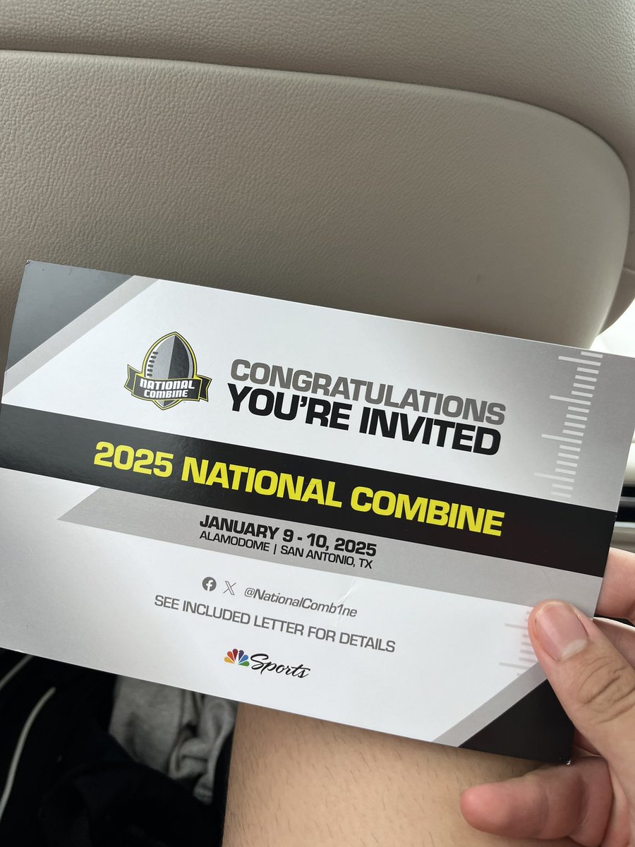 Blessed to recieve an invite to the <a href="/NationalComb1ne/">Navy National Combine</a> in San Antonio after a great <a href="/FBU_RDU/">FBU Raleigh - Durham</a> camp. 

<a href="/Coach_McGuire5/">ᴄᴏᴀᴄʜ ᴍᴄɢᴜɪʀᴇ</a> <a href="/CAPSfootball/">Broughton Football</a> @CoachBreezi <a href="/CoachTStyles/">Coach Therius Styles</a> <a href="/CoachKenSheff/">Coach Kendall Sheffield</a> <a href="/Coach_Pirollo/">Coach Pirollo</a> <a href="/lrk3/">Lawrence Keys</a> <a href="/TrenchesElite/">Trenches Elite OL/DL Training</a> <a href="/travistoivonen/">Travis Toivonen • TT Receiver Training</a> <a href="/willknier1/">Will Knieriem</a>