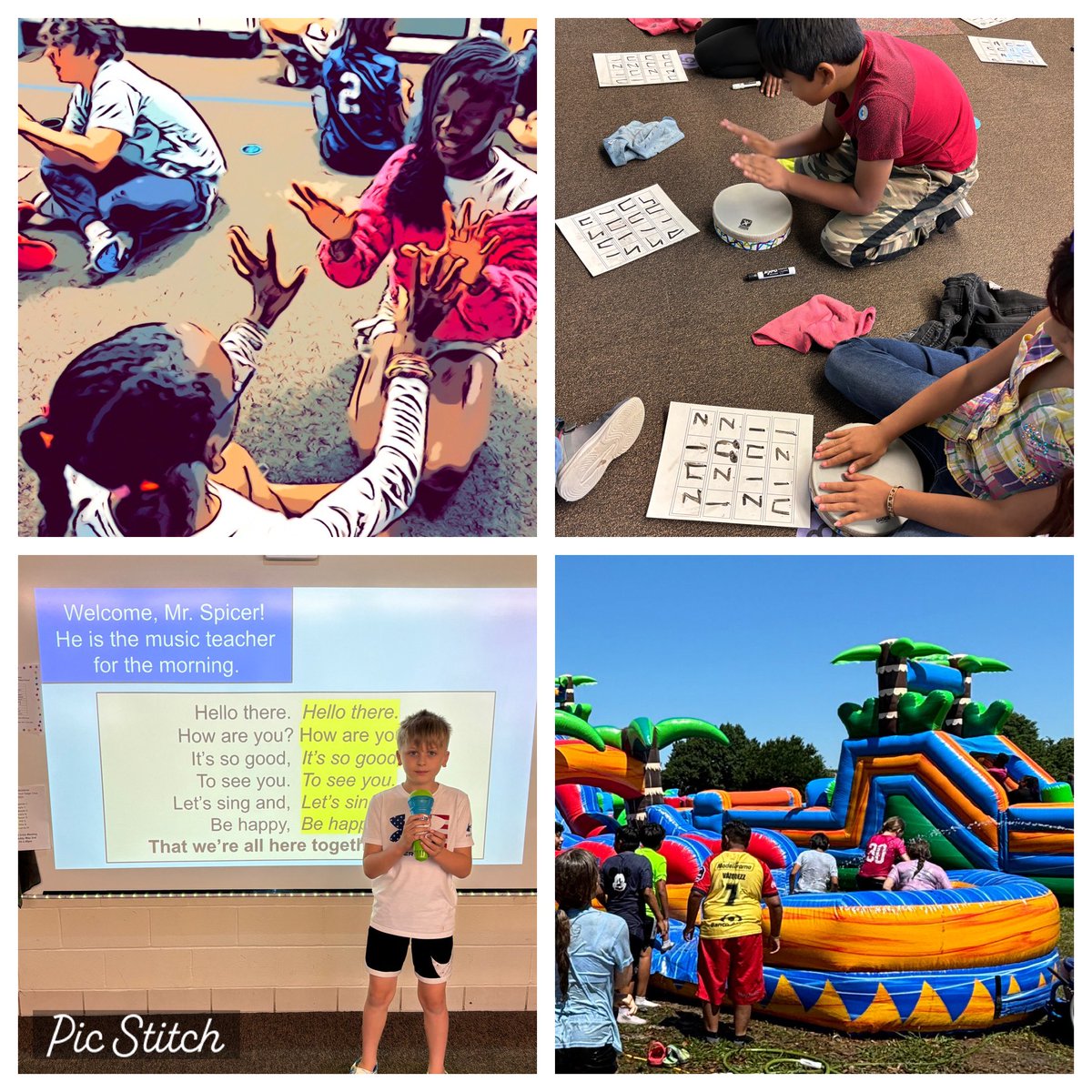 Week 35.B Still learning! 1. Hand clapping games. 2. Rhythm composition in 1st grade. 3. Music Teacher for the morning ⭐️ 4. Work hard, play hard - Field Day! Thank you, @nheptafalcons👏🏻 @nherisd #RISDWeAreOne