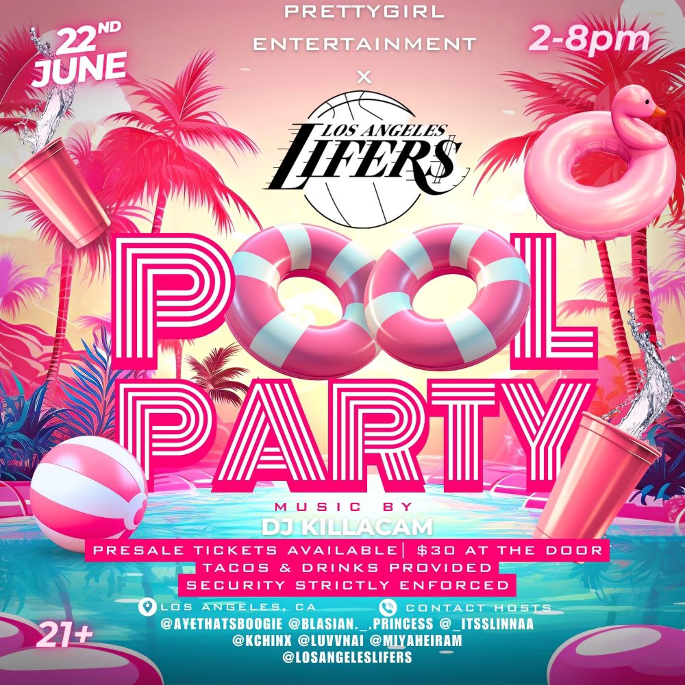 pop out June 22nd🥳 #LApoolparty #nobums #nouglies #turnup