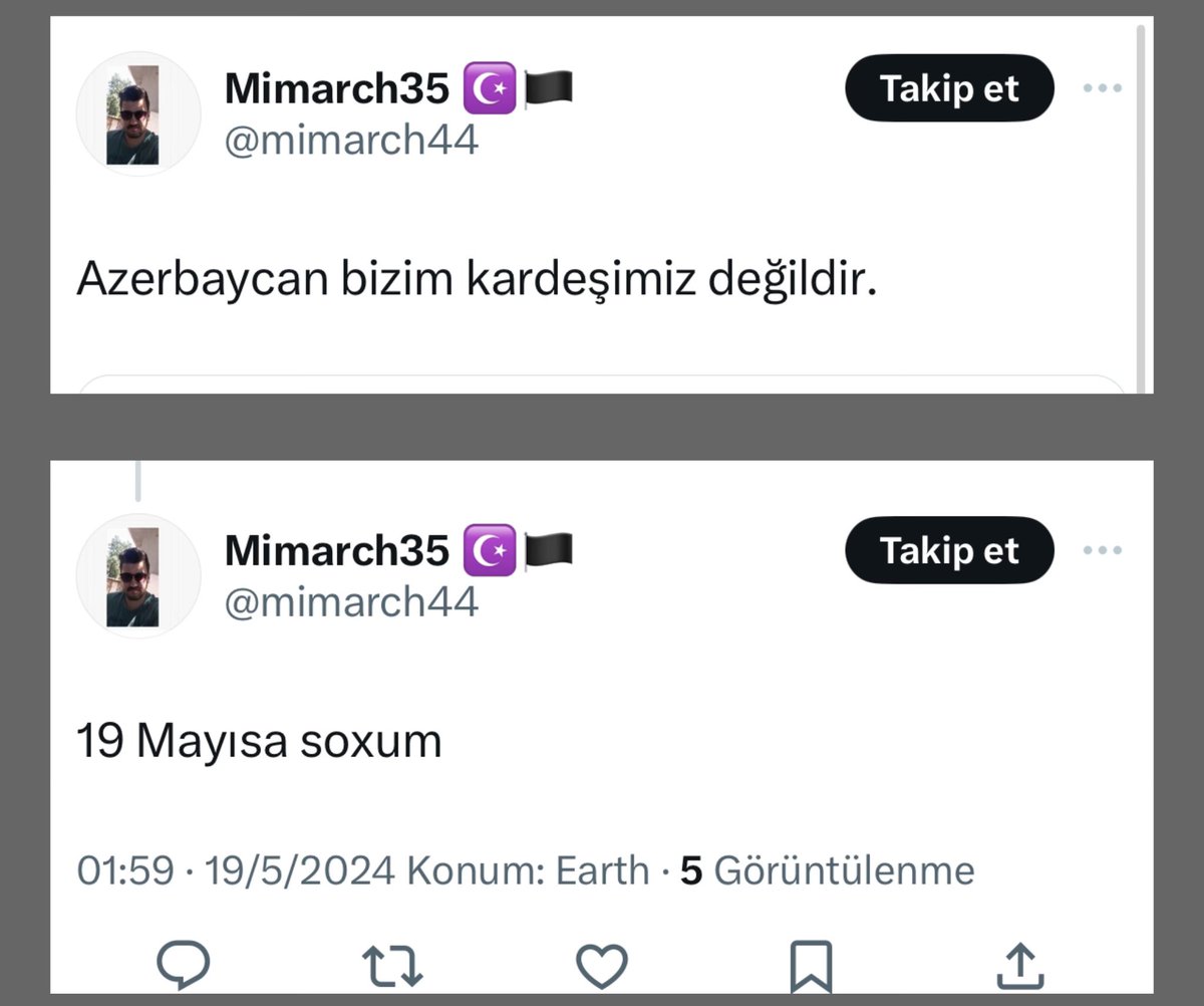 Bu 0rospu uşaqlarının dərdi Azərbaycan deyil, bunların dərdi Türklük, Türkiyə, həpimiz..

Oyuna gəlməyin.