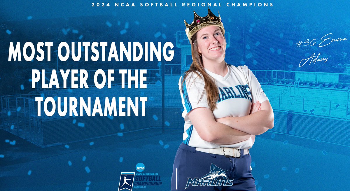 Emma Adams Named Most Outstanding Player of the 2024 NCAA Regionals hosted by Virginia Wesleyan! #Softball // #MOP // #NCAA