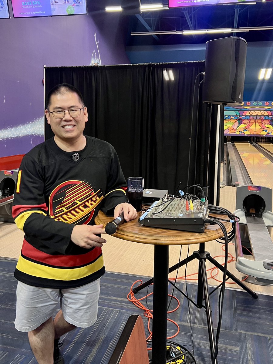 How do I prepare for the biggest @Canucks game in 13 years? By running tech for a national bowling tournament.