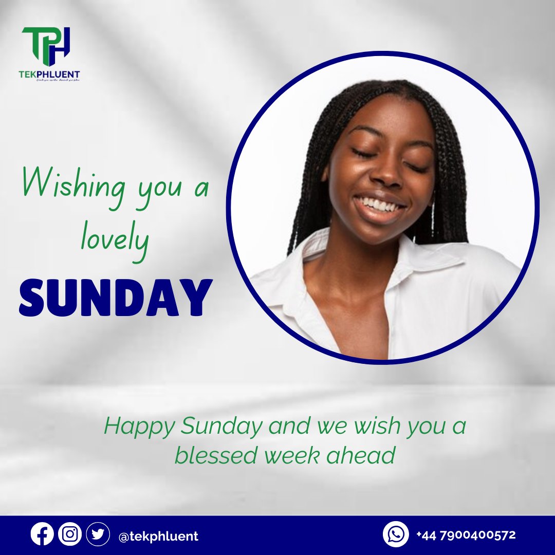 Happy Sunday, tech enthusiasts!Take this day to recharge, reflect, and get inspired for the week ahead. Remember, every great innovation starts with a well-rested mind. Enjoy your day!

#HappySunday #TechEnthusiasts #RechargeAndReflect #Tekphluent