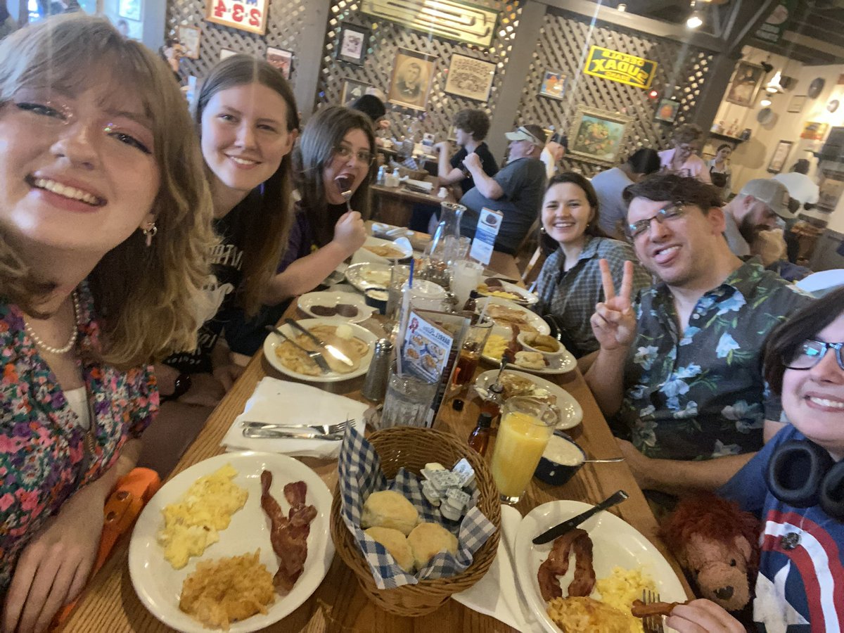 First annual Senior Breakfast! Not everyone is pictured, but we love this Senior class with our whole hearts! We can’t wait to see them graduate tomorrow and then take on the world! 💜💛 #onlyoneshs @SmyrnaBulldog