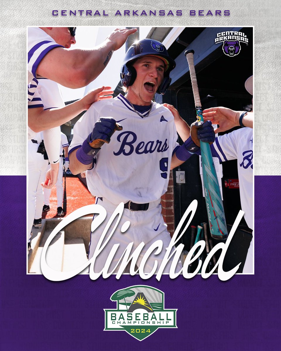 ⚾️𝐂𝐋𝐈𝐍𝐂𝐇𝐄𝐃⚾️ @UCABearBaseball has clinched the final spot in the 2024 #ASUNBSB Championship! 💯 🔗 | asunsports.org/tournaments/?i… #ASUNBuilt | #BearClawsUp