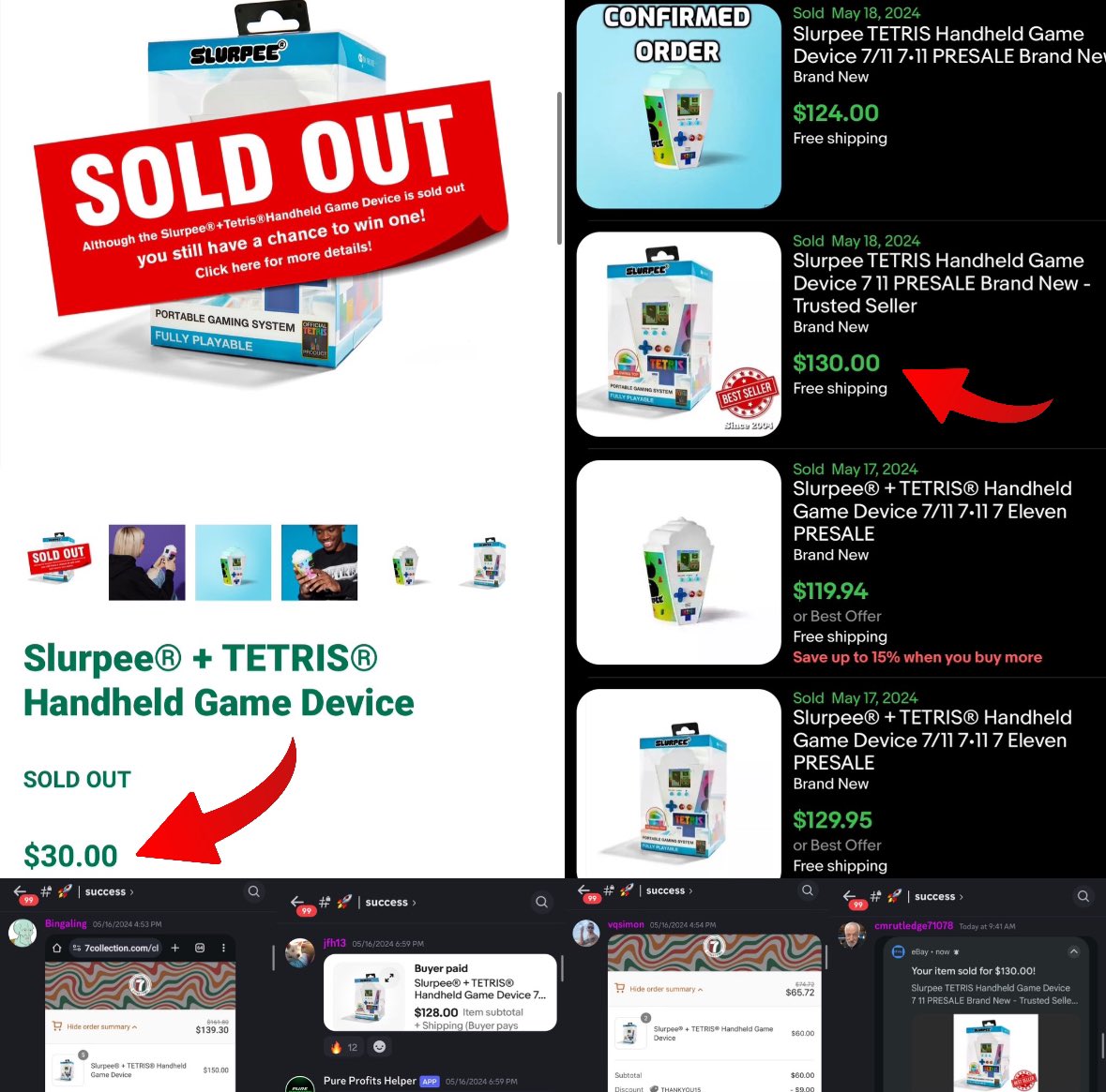 Here’s how you could’ve made a quick $100 or more in pure profit this week…. - 7/11 randomly dropped their Tetris collaboration on Thursday and it included a handheld device - It retailed for $30 and thanks to us checking stock, we saw it was selling out pretty quick - We