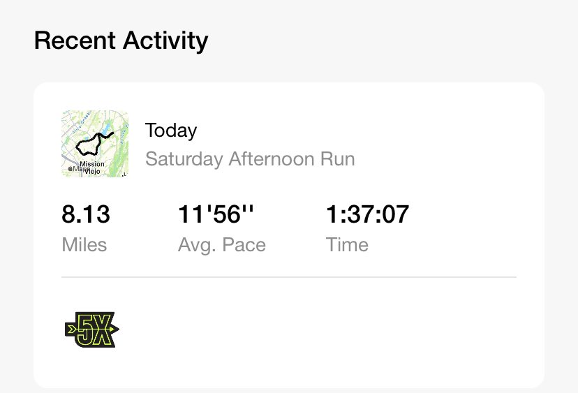 Saturday Run Complete - 8.13 miles at an average pace of 11:56 per mile @ComicConFit #cosplayfit