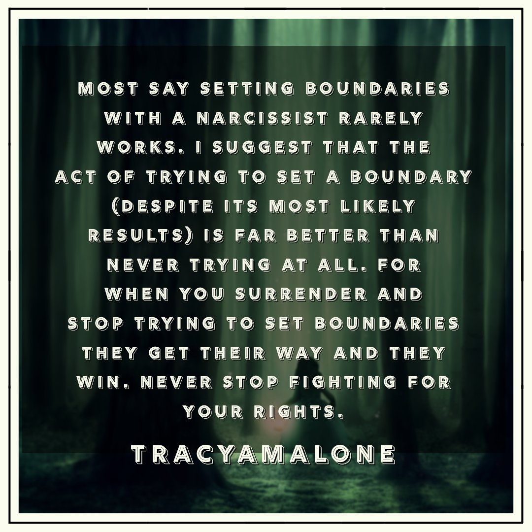 TracyAMalone's tweet image. If you fail the first time #settingboundaries, try again. Never stop fighting for your rights #narcissist #narcissism #covertnarcissist #narcissisticabuse #narcissistabusesupport #tracyamalone #divorcingyournarcissist #divorcinganarcissist #youcantmakethisshitup #boundary