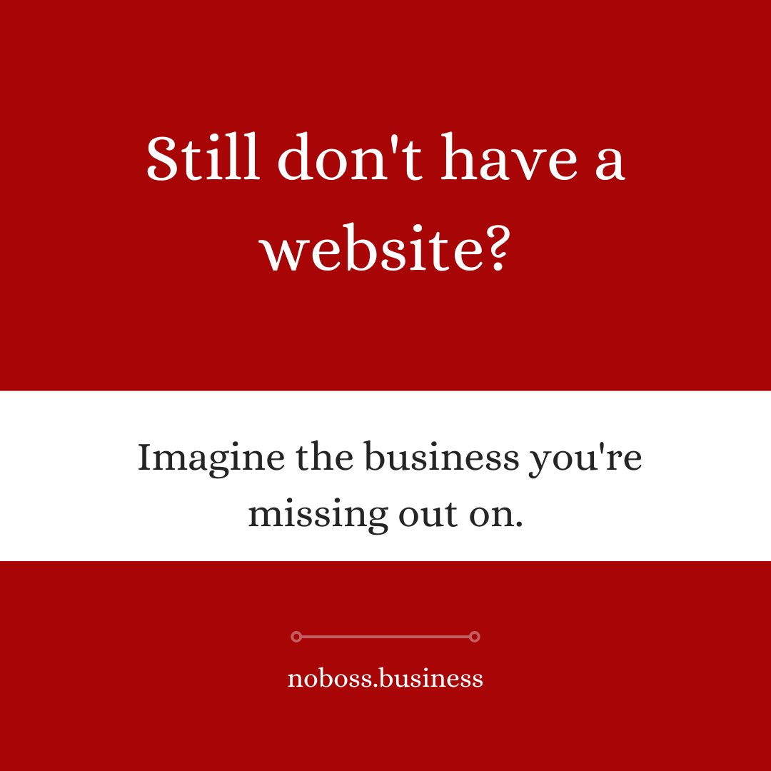 Still don't have a website?
noboss.business
#noboss #entrepreneur #hustle #mindset #smallbusiness #businessmotivation #travelabroad #growthmindset #success #digitalnomad #goals #financial #money #business #incomestreams