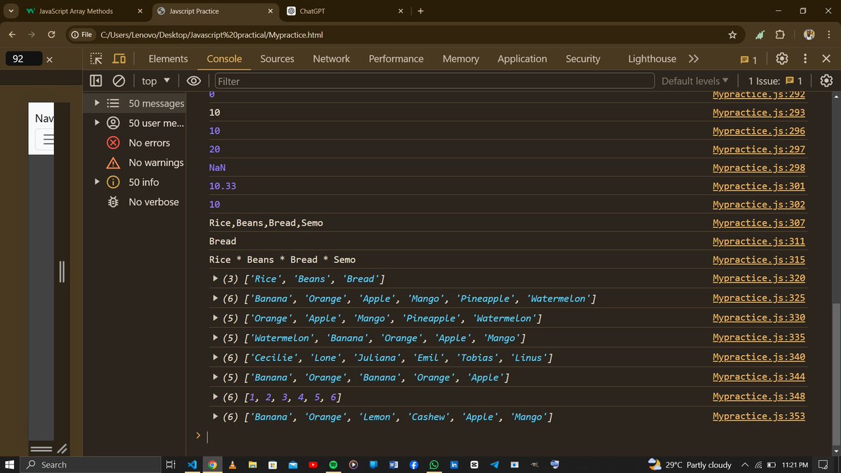 Devmike98's tweet image. Day 28:
Today is about “ARRAY METHOD”.
Taking the basics slowly from one step to another is still the best for me to understand JavaScript. Till another time, I'm still @Devmike98.
#100daysofcode
#javascriptjourney
#softwaredevelopment