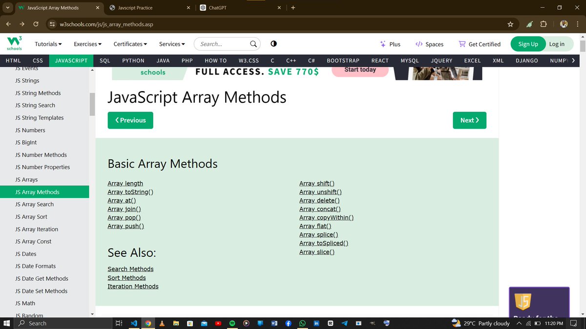 Devmike98's tweet image. Day 28:
Today is about “ARRAY METHOD”.
Taking the basics slowly from one step to another is still the best for me to understand JavaScript. Till another time, I'm still @Devmike98.
#100daysofcode
#javascriptjourney
#softwaredevelopment