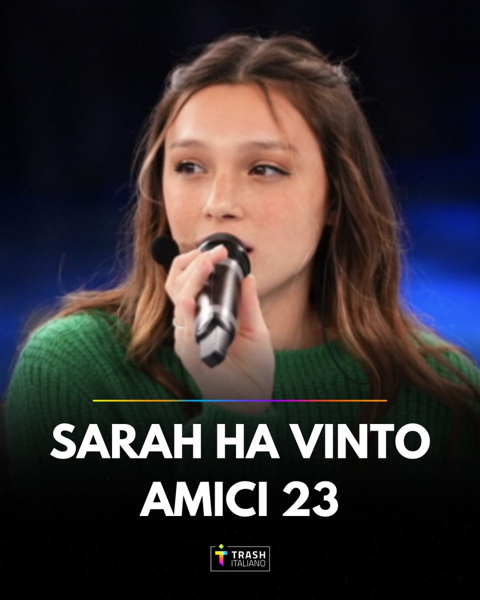 trash_italiano's tweet photo. Sarah ha vinto #Amici23 https://t.co/mibV0K2MN0