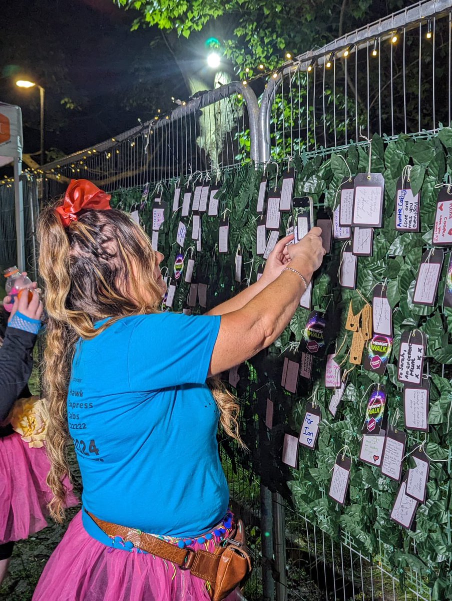 Walkers remembering loved ones this evening at the hospice #MidnightWalk2024