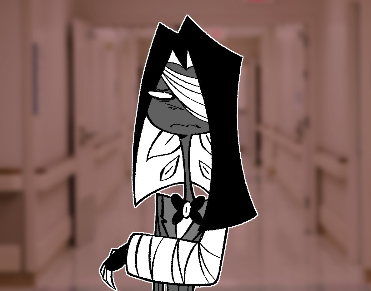 HazbinInventor's tweet image. I tried performing one more &quot;gnarly&quot; trick before Miss Bomb would take me out for some breakfast!  

...&apos;Tis didn&apos;t end well, as you can sssssssee.