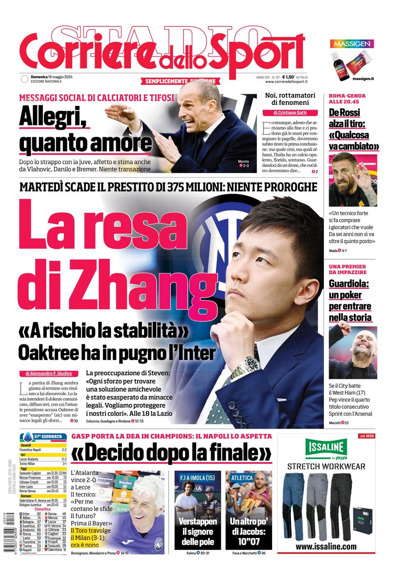 #primepagine #zhang #inter