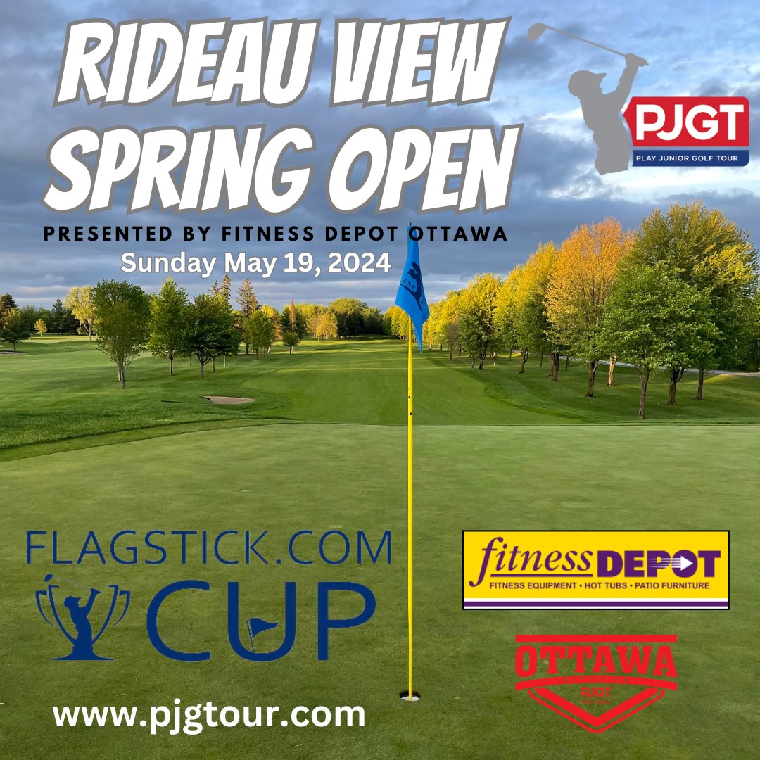 playjrgolftour's tweet photo. 11th season begins tomorrow as 84 jrs tee it up in the @RideauViewGolf Spring Open presented by @FitnessDepot Ottawa in the Race to the @Flagstick Cup 🏆 https://t.co/FZtckvgW5q
