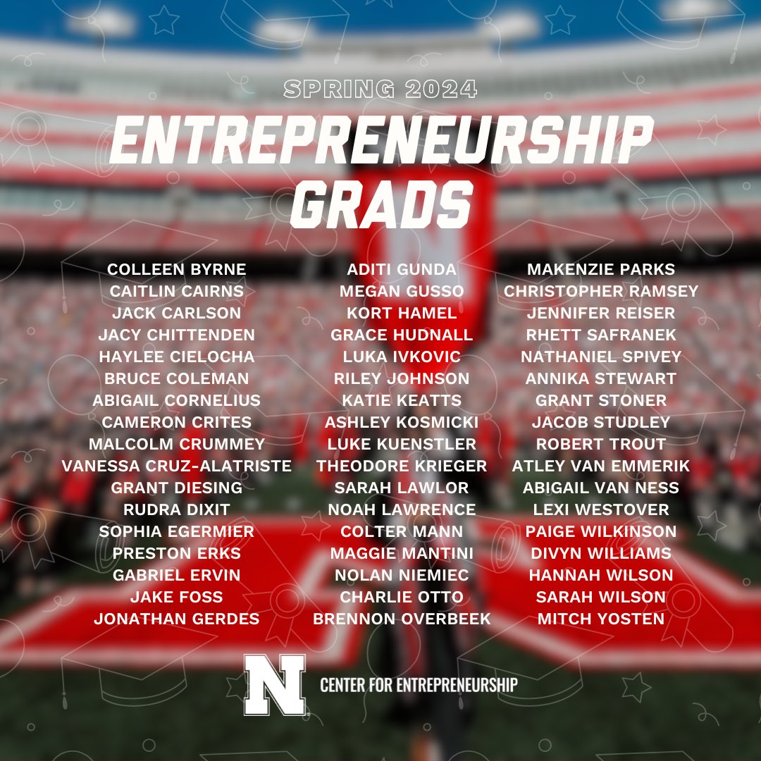 Cheers to the class of 2024 🎈🎓 Today is your day. It's been a pleasure watching you grow as students, entrepreneurs, leaders, and people. We can't wait to cheer you on in the next chapter of your lives. Go Big Red!

#GoBigGrad #HuskerAlum <a href="/UNLincoln/">University of Nebraska-Lincoln</a>