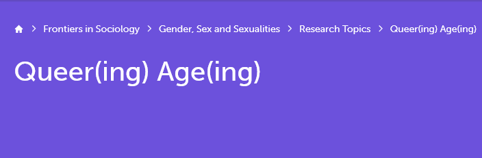 JRamirezValles's tweet photo. Queer(ing) Age(ing) -- take a look at this new collection of articles
https://t.co/txgbbAt6HG
#queeraging #gaymen #olderlgbtq #aging #ageing https://t.co/MKwo7RXiCm