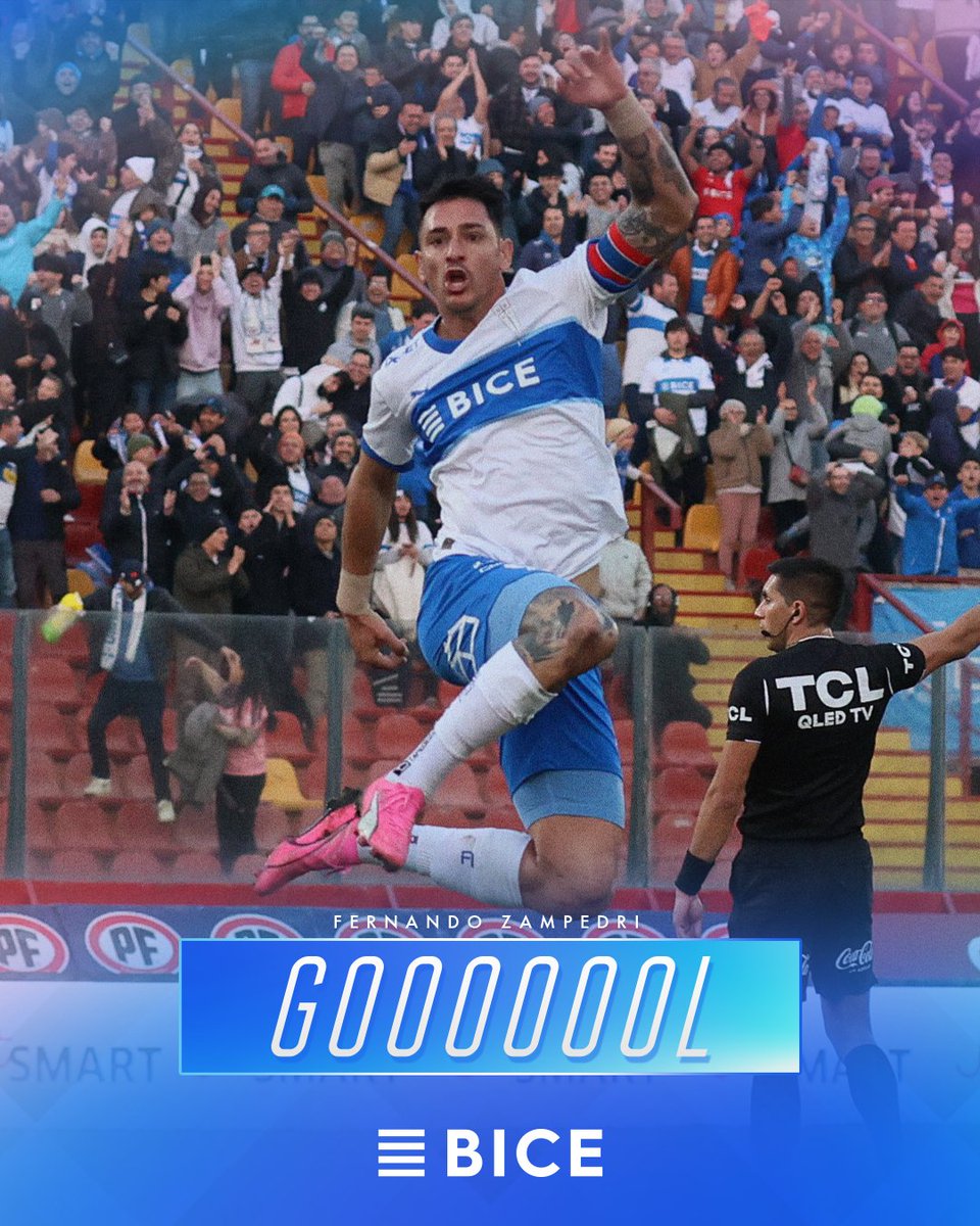 Cruzados's tweet photo. No diga gol, ¡DIGA GOLAZOOOOOO! 🤯

Tremendo, histórico, ¡letal! A los 63', ¡el Toro Fernando Zampedri pone el 2-1 en este Clásico Universitario! 💥

#GolBancoBICE https://t.co/IZcNFaJbfb