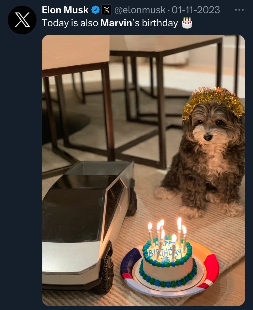 marvindogbase's tweet image. CAN'T WAIT FOR MY NEXT BIRTHDAY

$MARVIN

#MARVINTHEMARTIAN #ELONMUSK #SPACEX