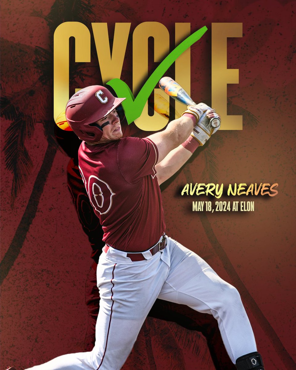 CYCLE ✅

Avery Neaves becomes just the second player in school history to accomplish the feat 🤯

#TheCollege 🌴